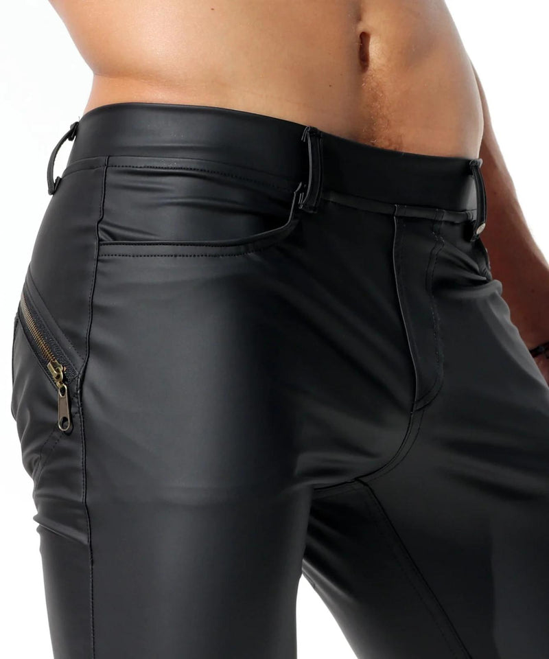 RUFSKIN MORRISON Slim-Fit Lounge Pants Back Yoke Bronze Zipper Matte Black 7