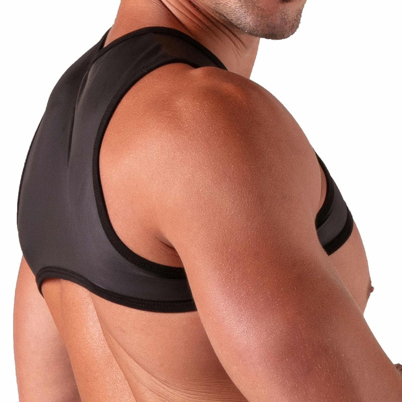 Absolu Male By TOF PARIS Bond*ge Crop-Harness Adjustable Front Lacing Black 4