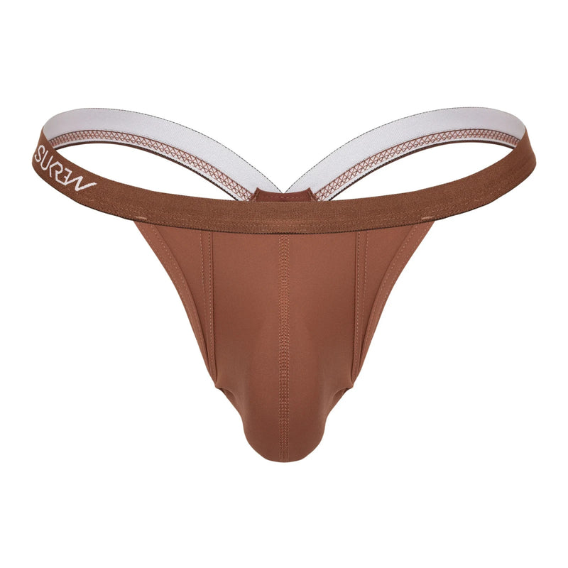 SUKREW Bubble Thongs Rounded Cupping Pouch Low-Rise Thong in Espresso 30