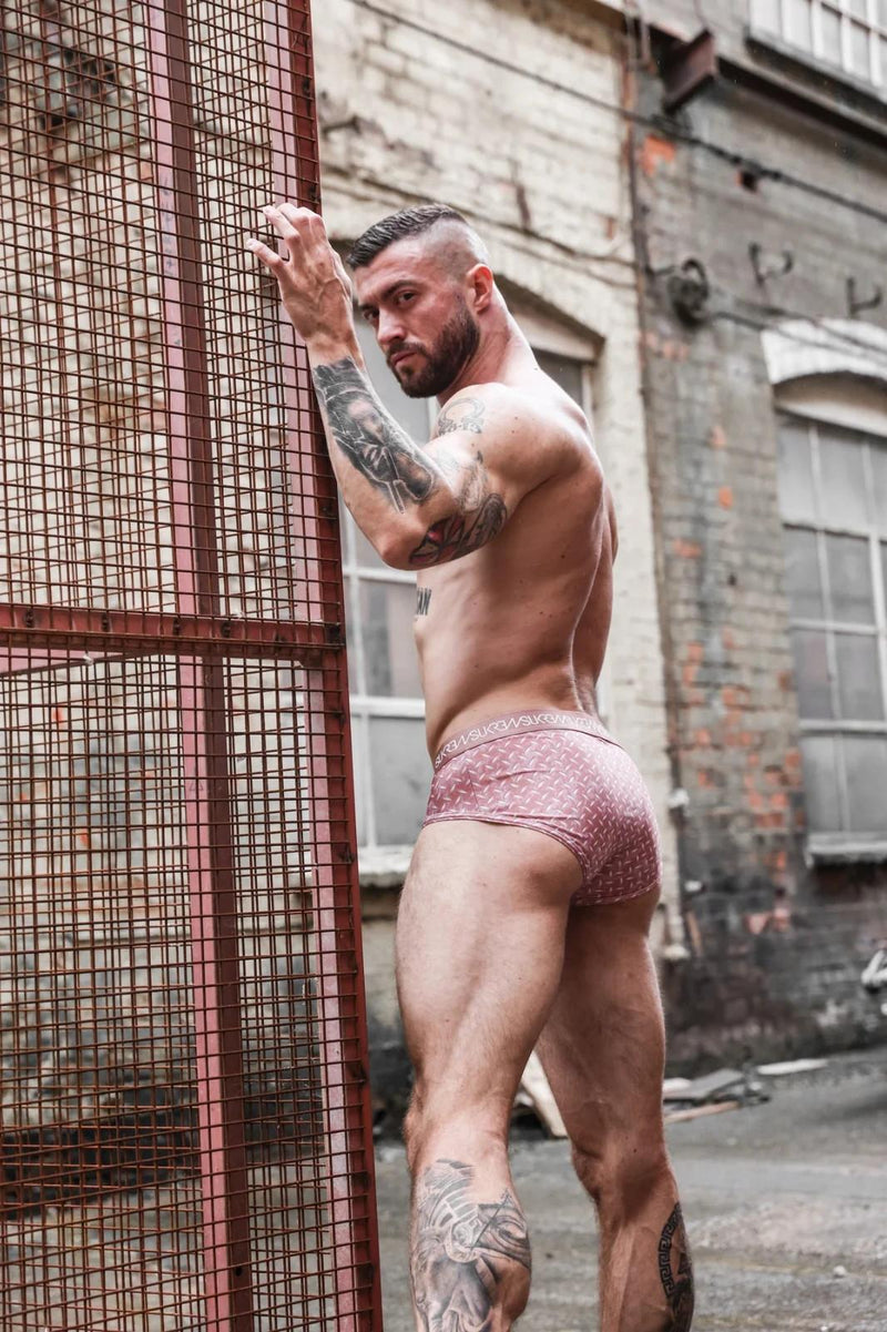 SUKREW Unlined Stretch Apex Briefs With Rounded Cupping Pouch in Diamond Pink 30