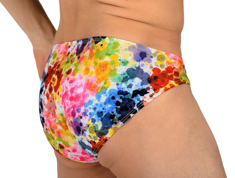 SMU Paint Splash Mini Brief Multi-Colors Speedo Cut P01203 H19