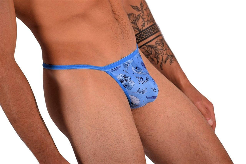 SMU Skulls Printed Tin G-String in Sky Blue P01014 H03