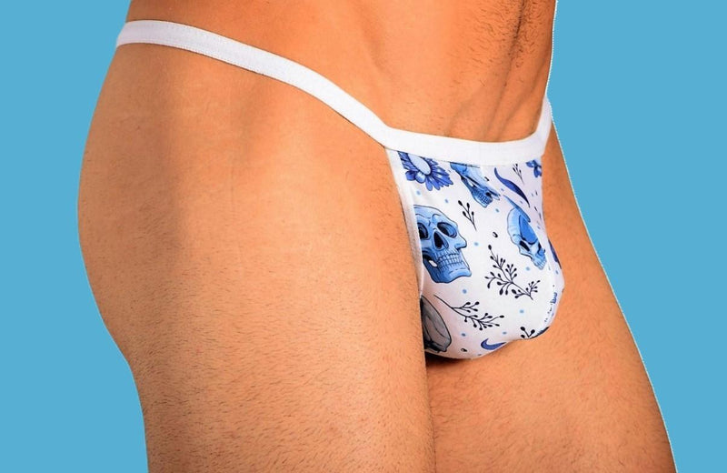SMU String Collection Skulls Tiny Tanning G-String in White P01014 H01