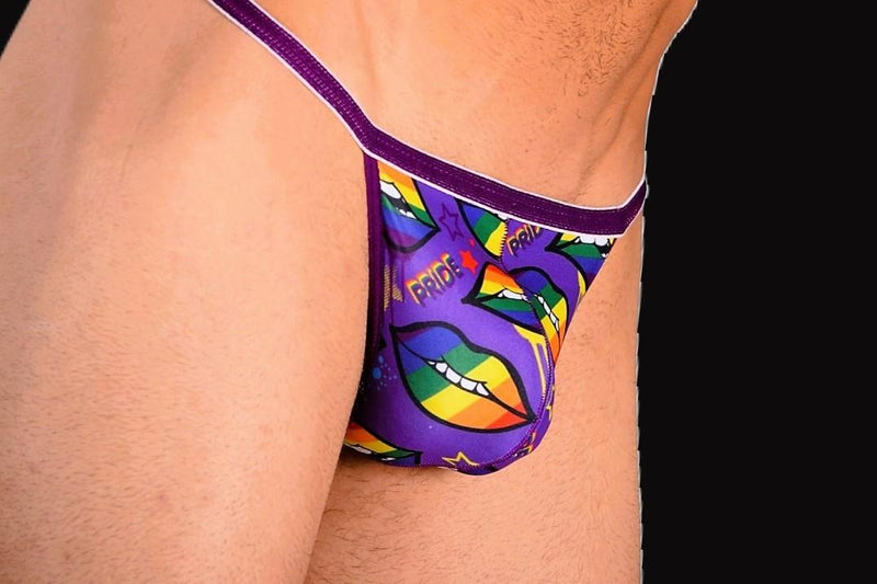 SMU Pride Lips Tiny Mens G-String in Soft Purple H06