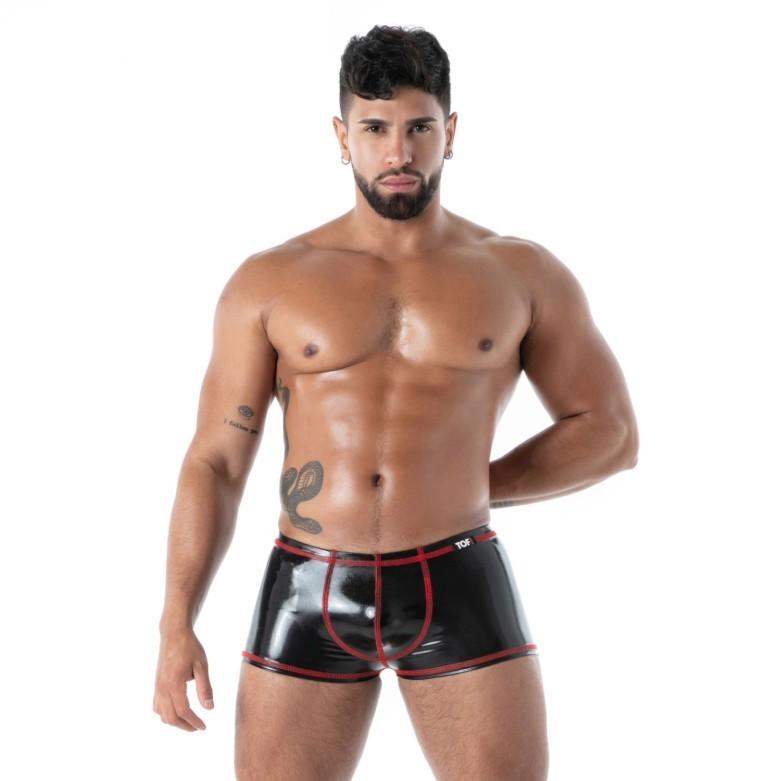 TOF PARIS Latex Boxer Trunk 100% Natural Second-Skin Datex Black T3