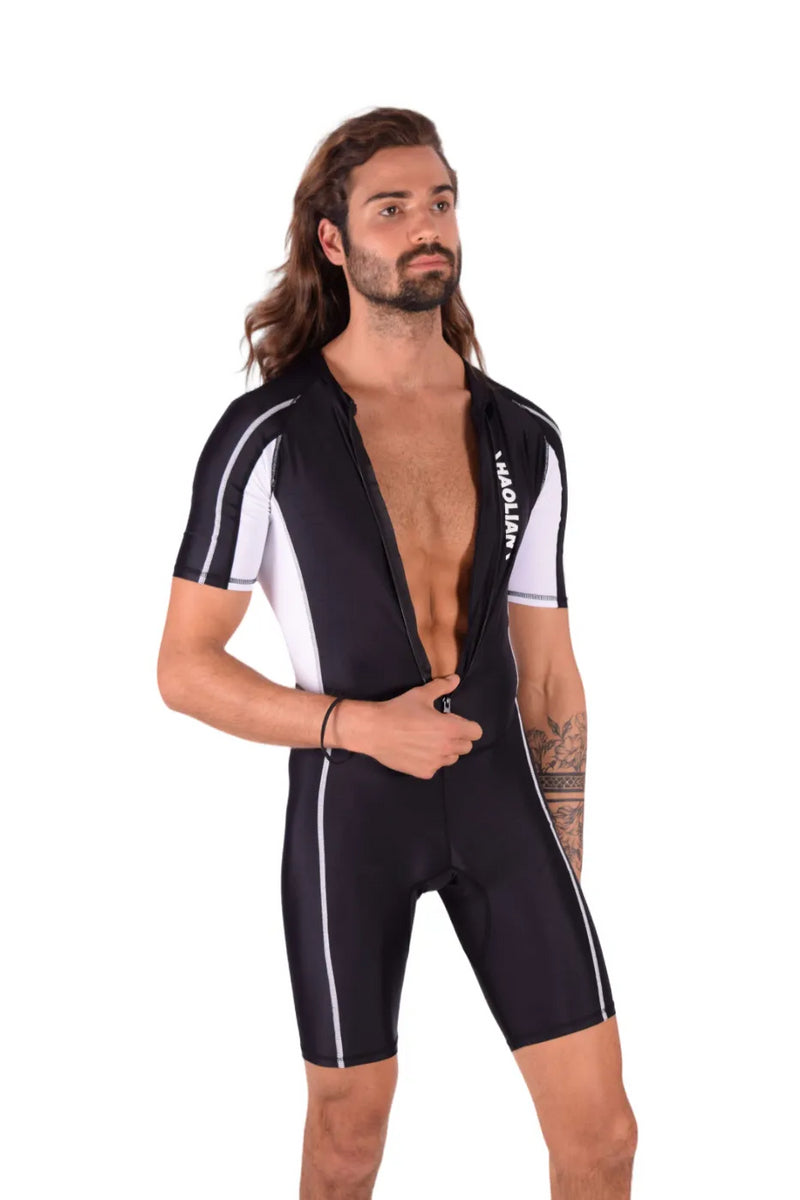 SMU Singlet Competition Swimwear Diving Bodysuit Short Black 2B