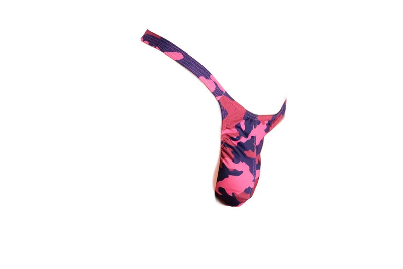 Large JJ MALIBU Pink Camouflage Printed Thong