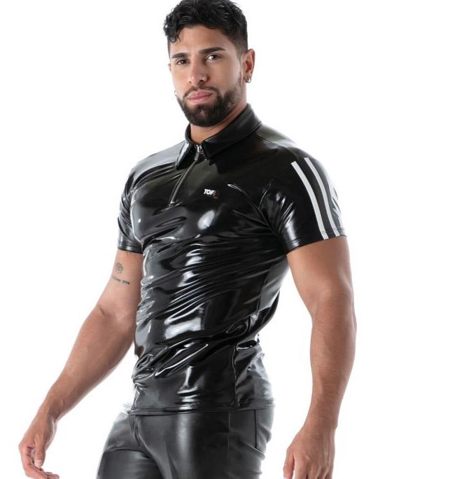 TOF PARIS Polo Latex Is The New Datex Second-Skin Black T2