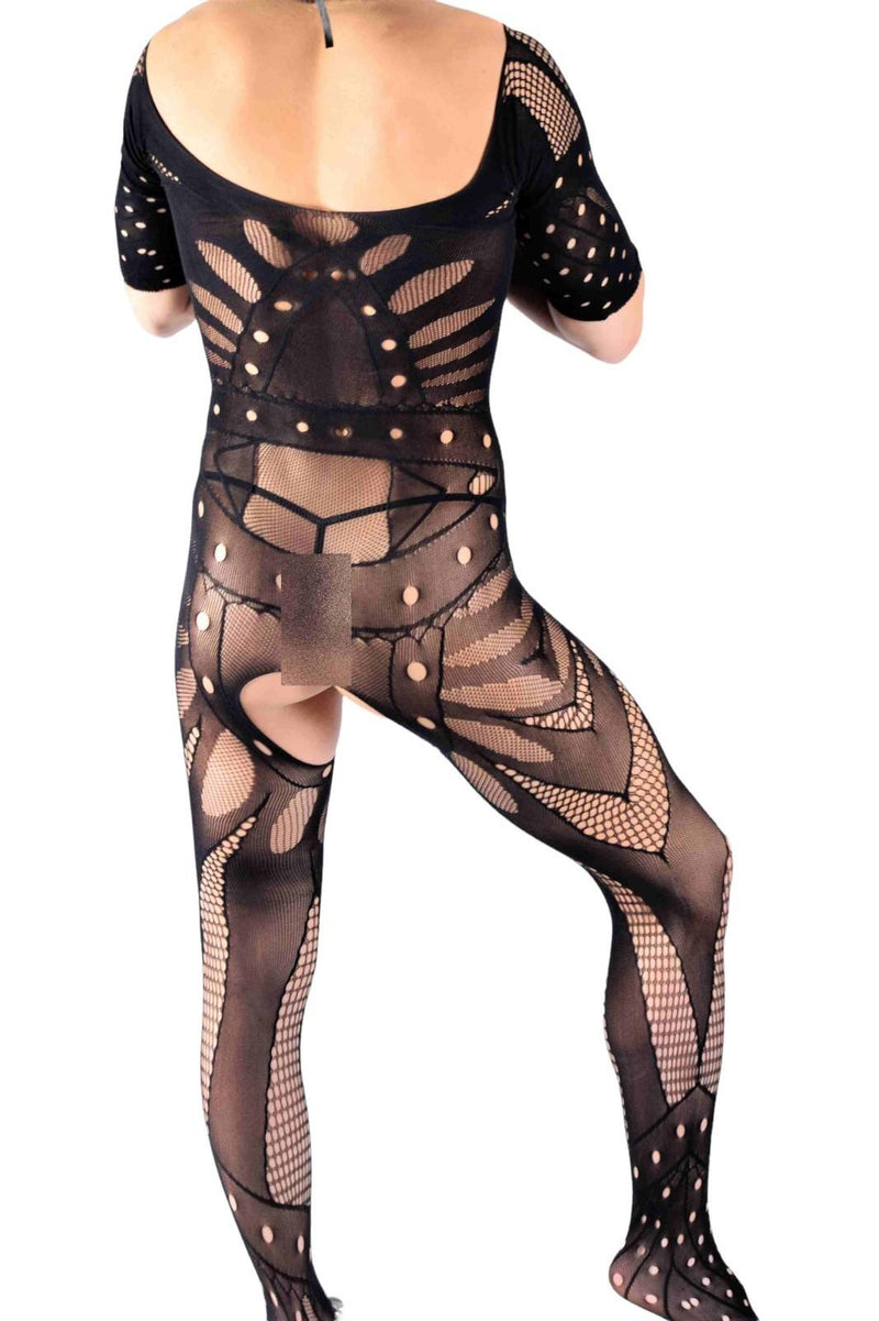 One Size Singlet SMU Mesh Mens Bodysuit Black 8812 MX21