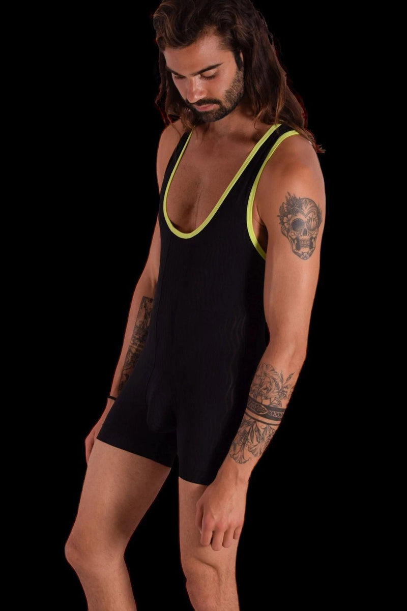 Fankazi Bodysuit Fashion Sheer Singlet Black F2001 14