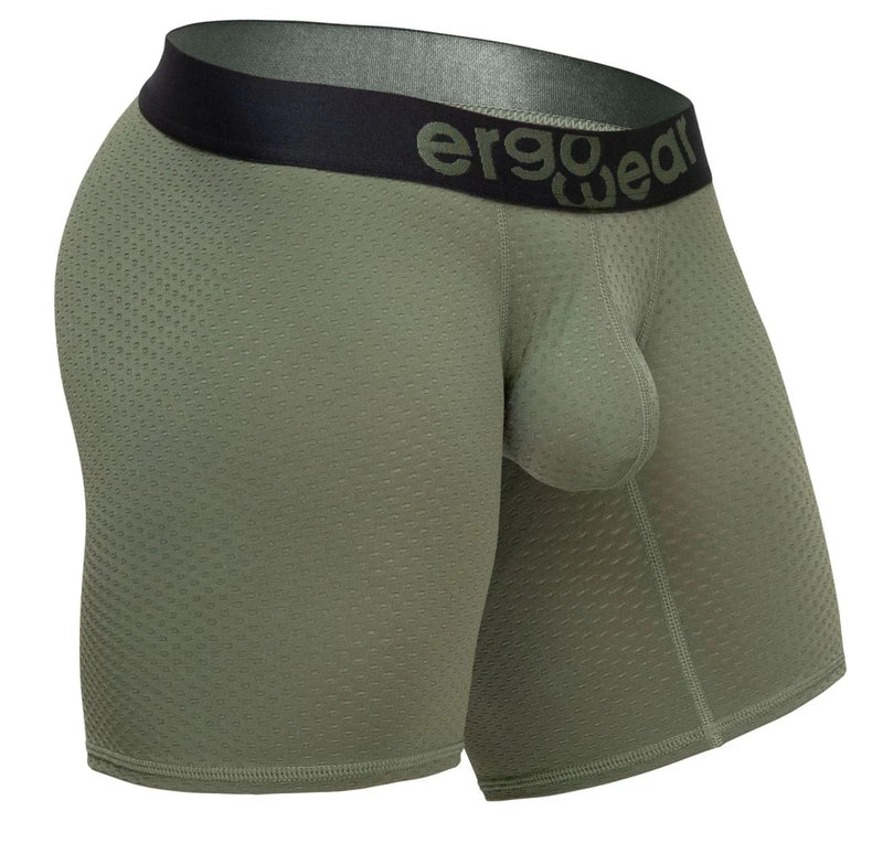 ErgoWear Boxer Briefs MAX Flow Stretchy Mid-Cut Long Boxer in Dark Green 1788 46
