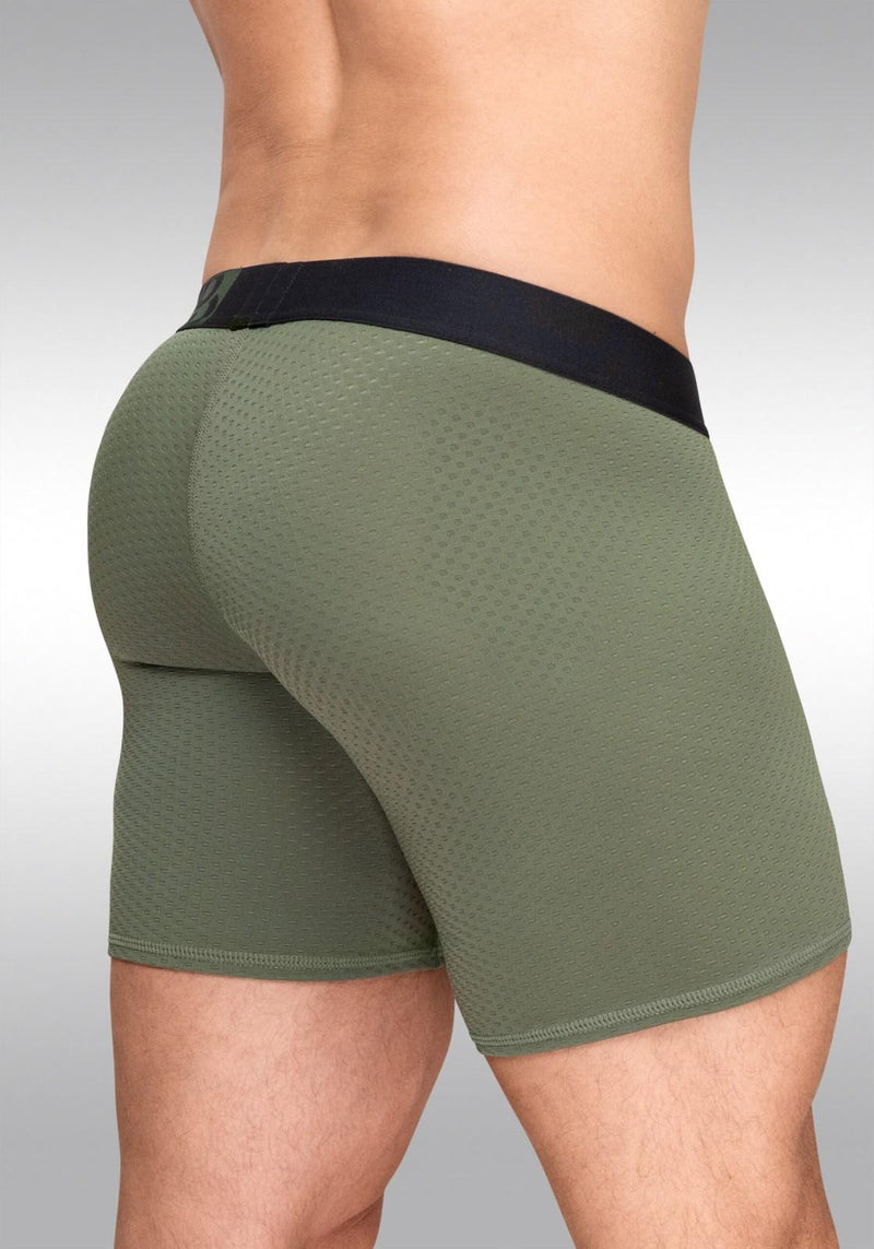 ErgoWear Boxer Briefs MAX Flow Stretchy Mid-Cut Long Boxer in Dark Green 1788 46
