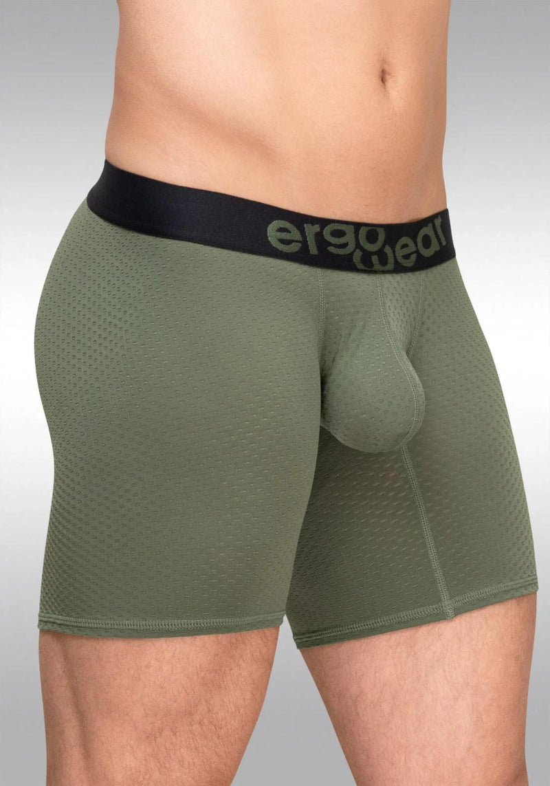 ErgoWear Boxer Briefs MAX Flow Stretchy Mid-Cut Long Boxer in Dark Green 1788 46