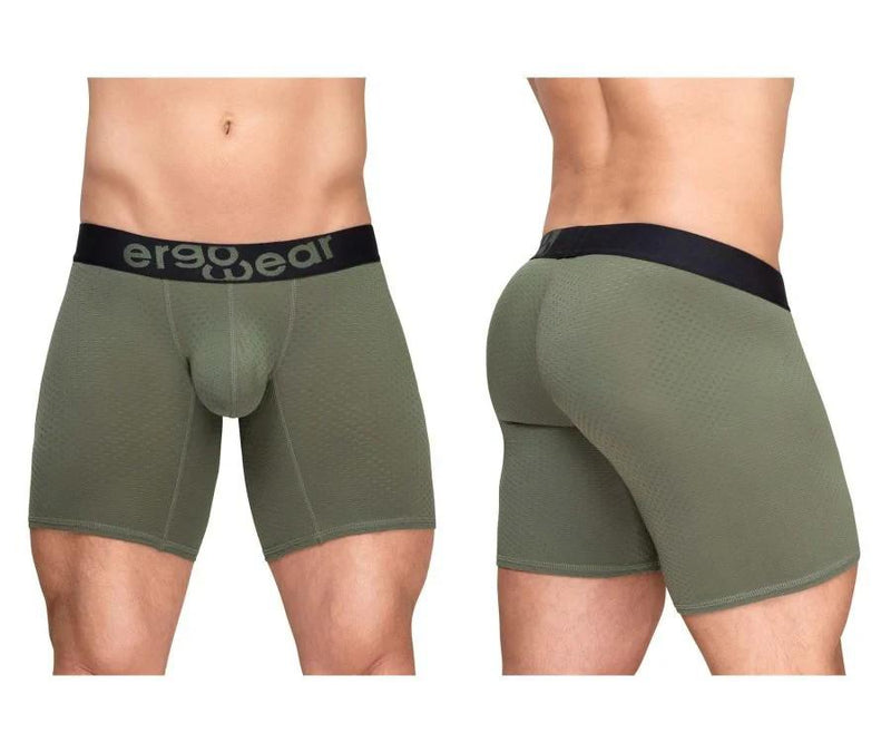 ErgoWear Boxer Briefs MAX Flow Stretchy Mid-Cut Long Boxer in Dark Green 1788 46