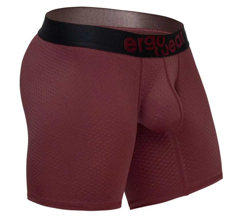 ErgoWear Boxer Briefs Mid-Cut MAX Flow Stretchy  Long Boxer Burgundy 1796 46