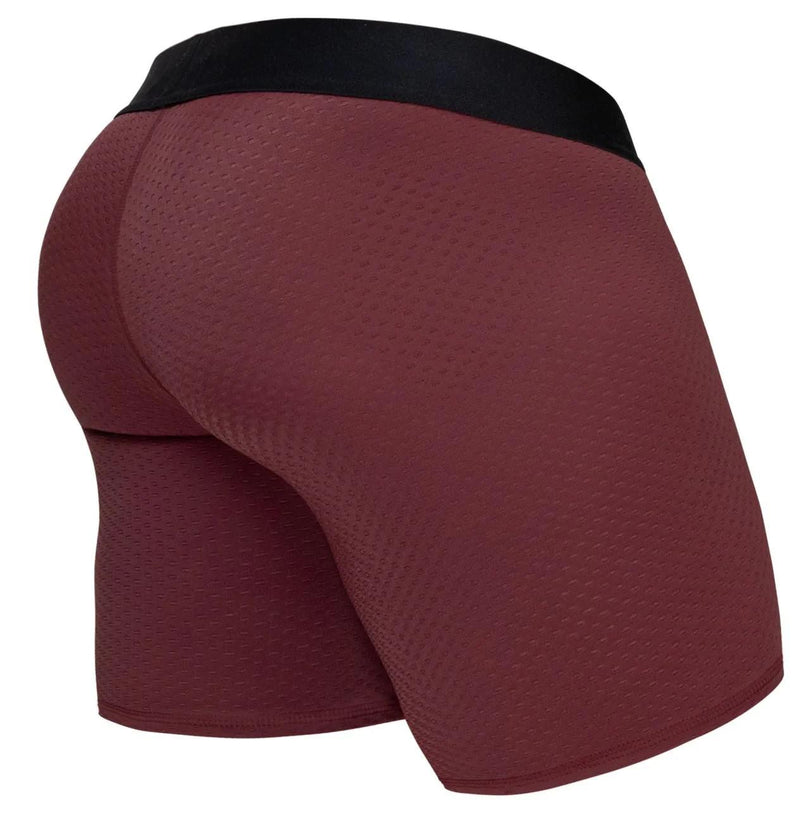 ErgoWear Boxer Briefs Mid-Cut MAX Flow Stretchy  Long Boxer Burgundy 1796 46