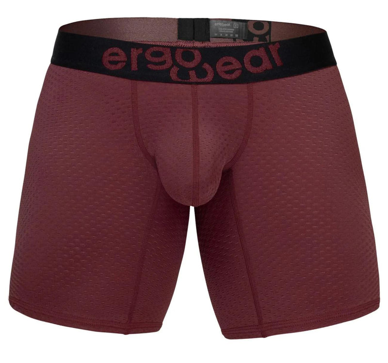 ErgoWear Boxer Briefs Mid-Cut MAX Flow Stretchy  Long Boxer Burgundy 1796 46