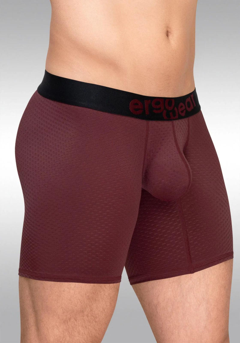 ErgoWear Boxer Briefs Mid-Cut MAX Flow Stretchy  Long Boxer Burgundy 1796 46