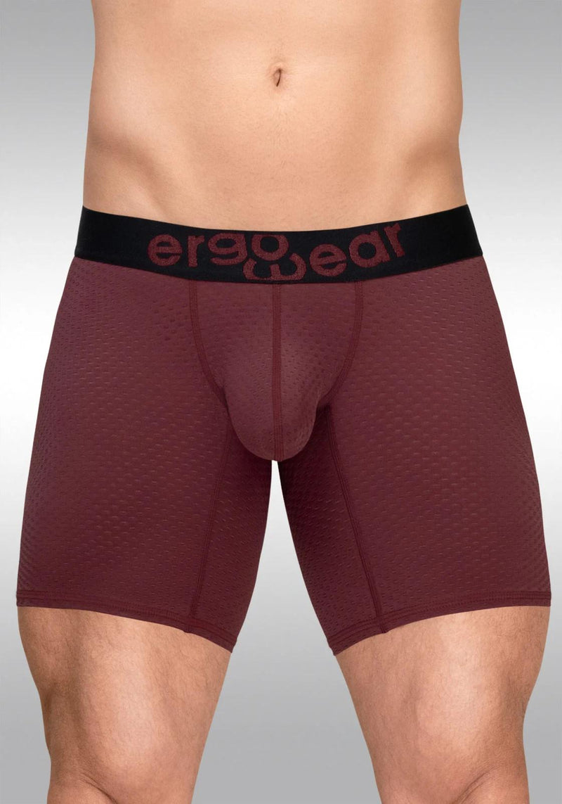 ErgoWear Boxer Briefs Mid-Cut MAX Flow Stretchy  Long Boxer Burgundy 1796 46