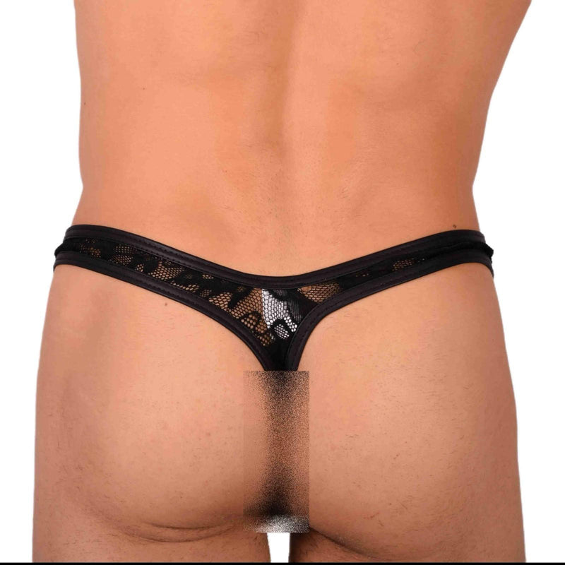 Large WOJOER C-Thru Thong Black 33930 MX18