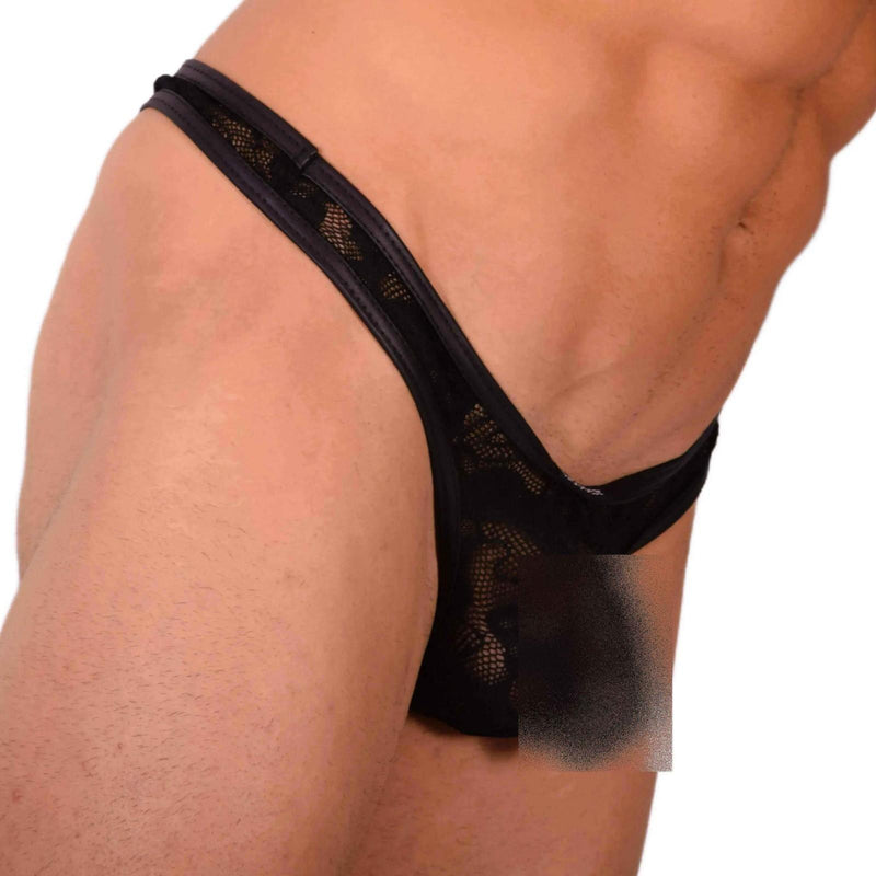 Large WOJOER C-Thru Thong Black 33930 MX18