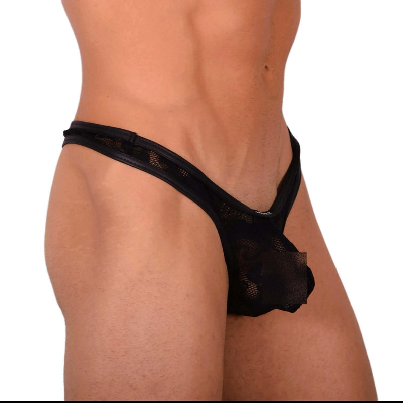 Large WOJOER C-Thru Thong Black 33930 MX18