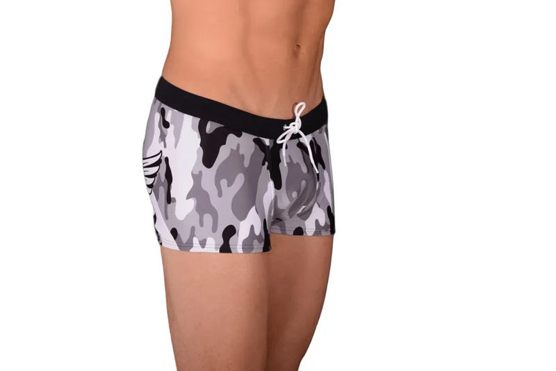 Medium Gregg Homme Solstice Gray Camo Swim Trunk 111036 141