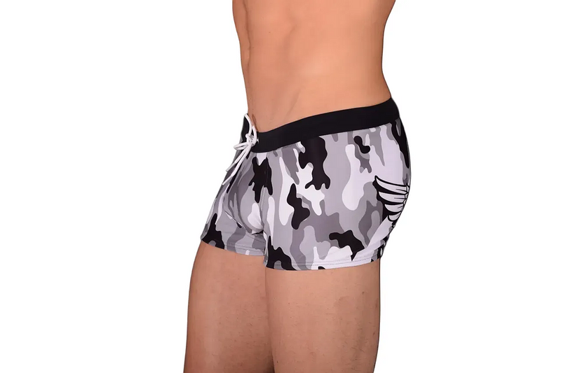Medium Gregg Homme Solstice Gray Camo Swim Trunk 111036 141