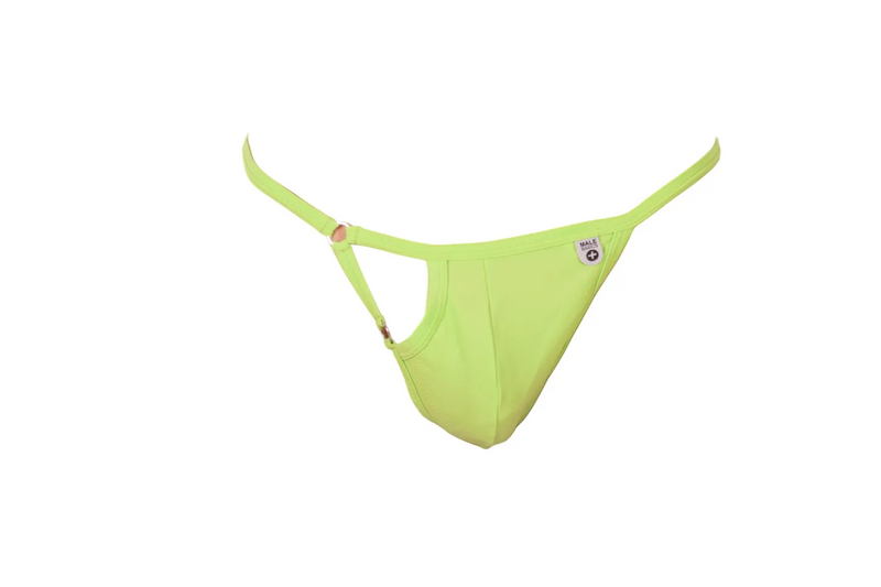 S/M MOB Male basics G-String Lime Revealing Front 4