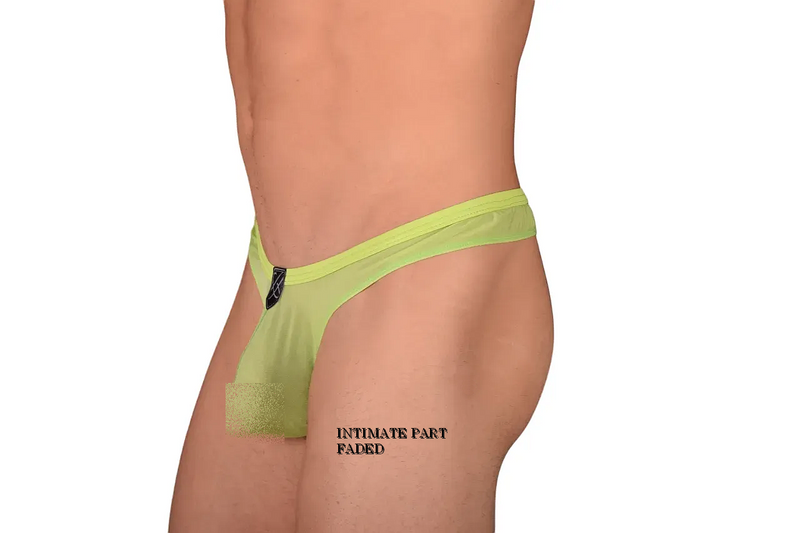 Medium Gregg homme Sheer Thong Lime C22 3035
