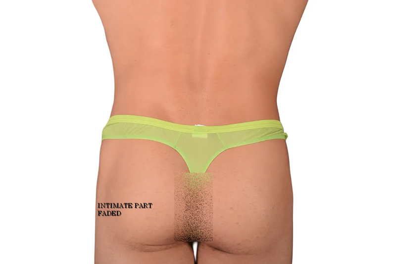 Medium Gregg homme Sheer Thong Lime C22 3035