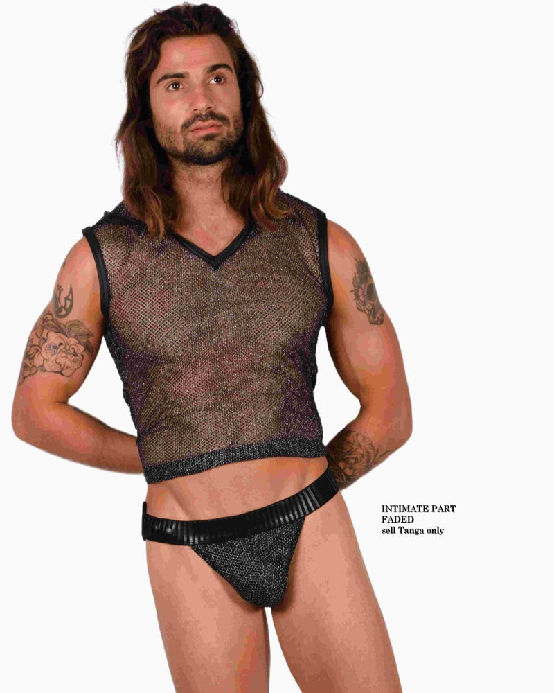 O/S Bottom Only Gregg Homme Adjustable Silver Tanga 30'' To 38'' MX22 100128