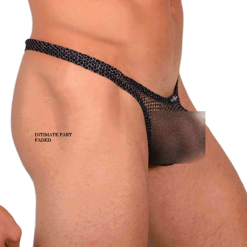 Small Gregg Homme Mesh Silver Thong MX22 100125