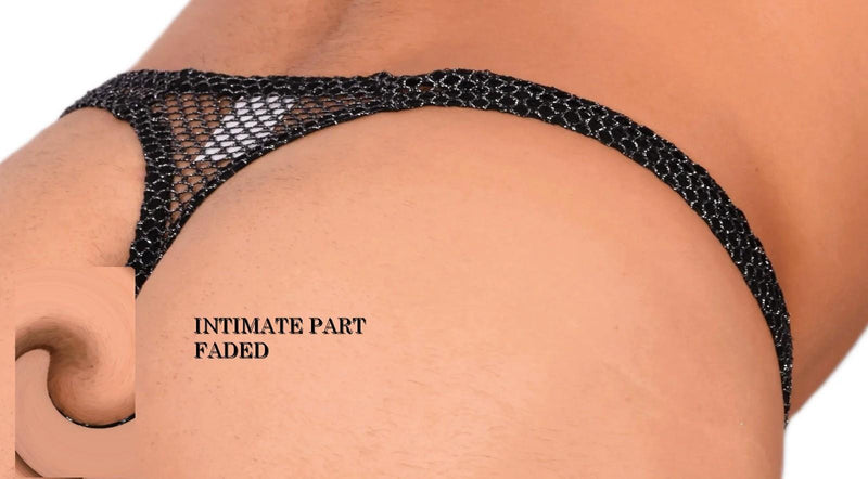 Small Gregg Homme Mesh Silver Thong MX22 100125