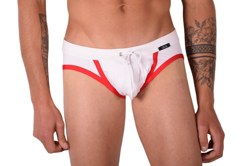 Medium Gregg homme Swim Brief White Red  MX23 60004
