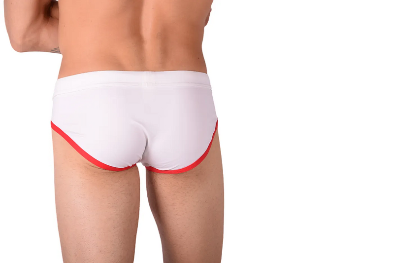 Medium Gregg homme Swim Brief White Red  MX23 60004