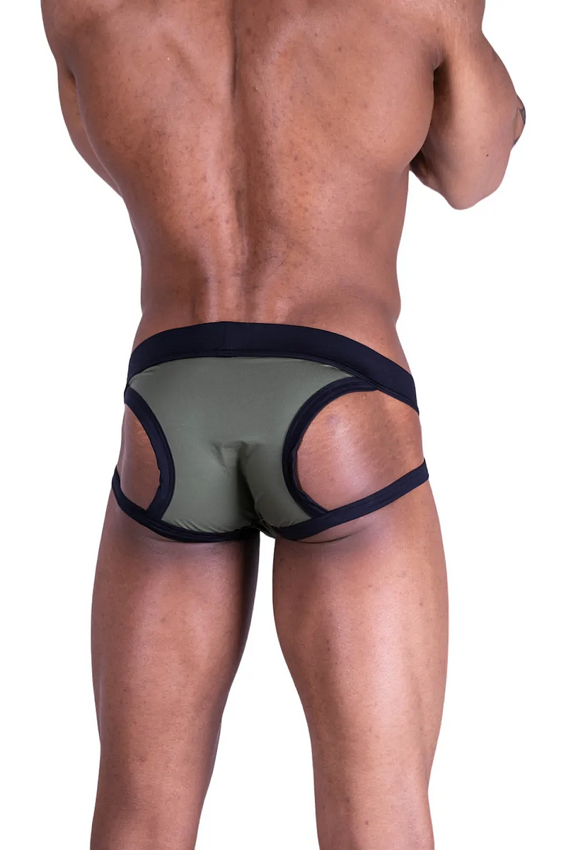 Medium Gregg Homme Swim Briefs Open Side Khaki 60016 MX23