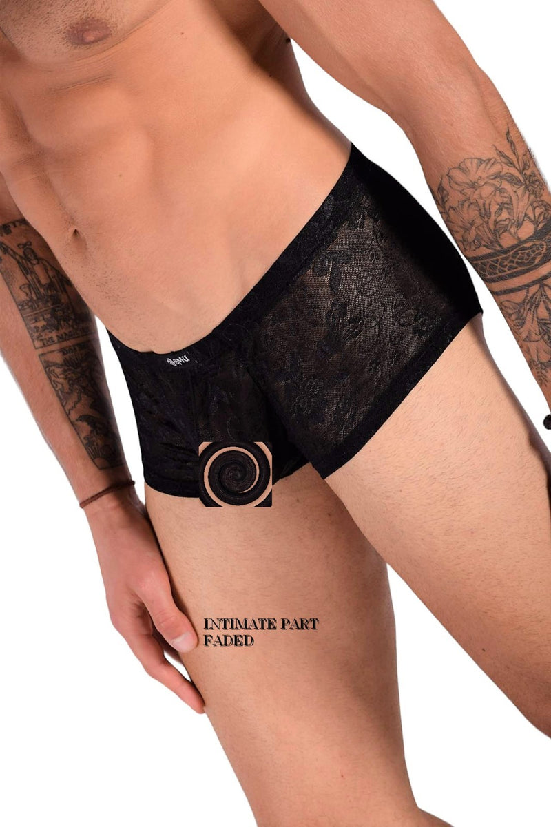 SMU Boxer Aristocrat Lace Sheer Mini Hipster Black 100705 H53