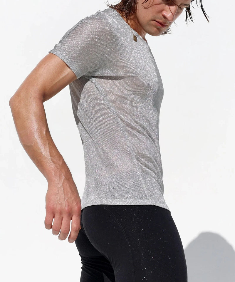 RUFSKIN Short-Sleeve Shirt HENRI Crew Neck Kimono Cut T-Shirt Silver 78