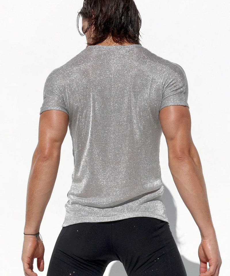 RUFSKIN Short-Sleeve Shirt HENRI Crew Neck Kimono Cut T-Shirt Silver 78