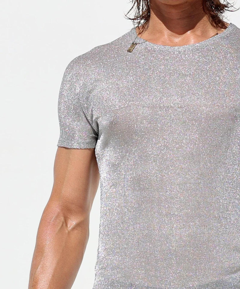 RUFSKIN Short-Sleeve Shirt HENRI Crew Neck Kimono Cut T-Shirt Silver 78