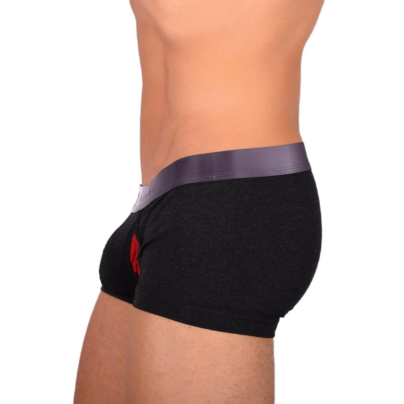 Large Gregg Homme Super Soft Boxer Hip Charcoal Red 3049 D22