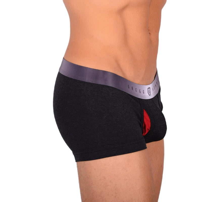 Large Gregg Homme Super Soft Boxer Hip Charcoal Red 3049 D22
