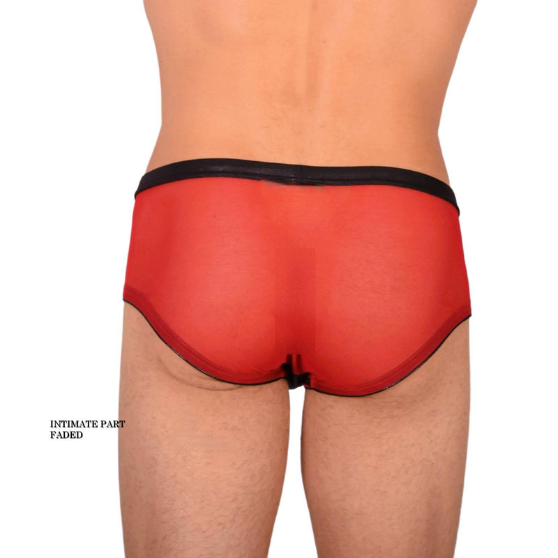 Medium Gregg Homme Red Sheer brief and Black front deco 3044 C22