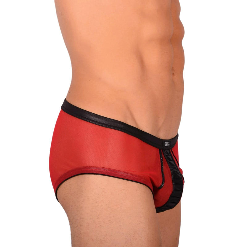 Medium Gregg Homme Red Sheer brief and Black front deco 3044 C22