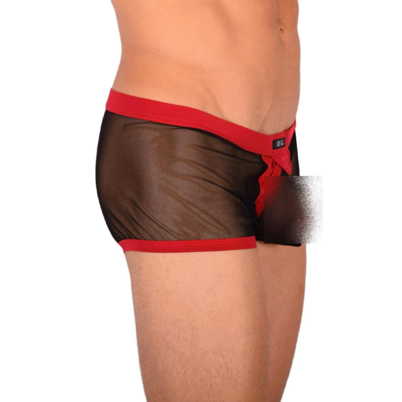 Large Gregg Homme Boxer See-Through Hipster Black Red D22 3056