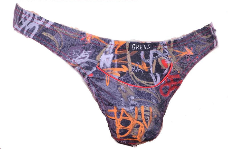 Large Gregg homme Front opening Thong Abstract 3036 22C