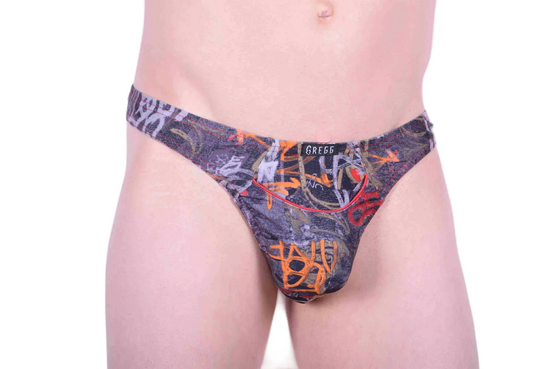 Large Gregg homme Front opening Thong Abstract 3036 22C