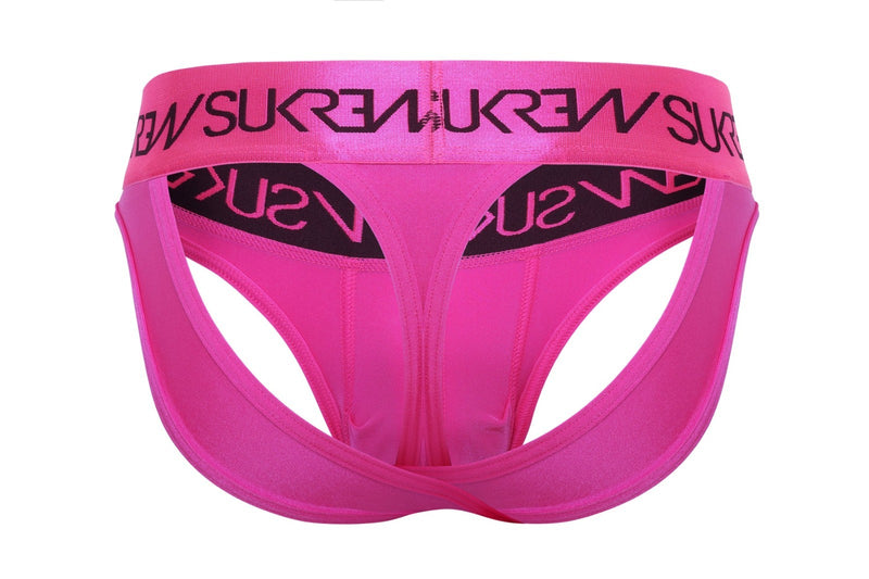 SUKREW V-Thongs Brief Jock Combo With Two Back Straps in Party Pink 22