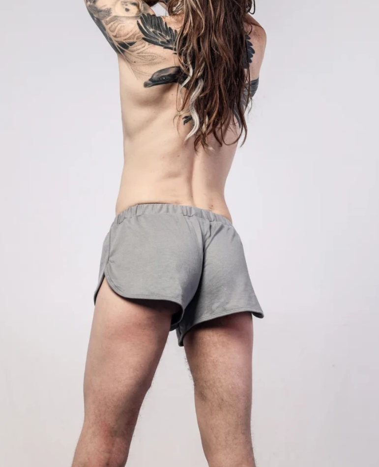 SUKREW Shorts Loose-Fit Runner Short With Contoured Pouch in Studio Grey 4